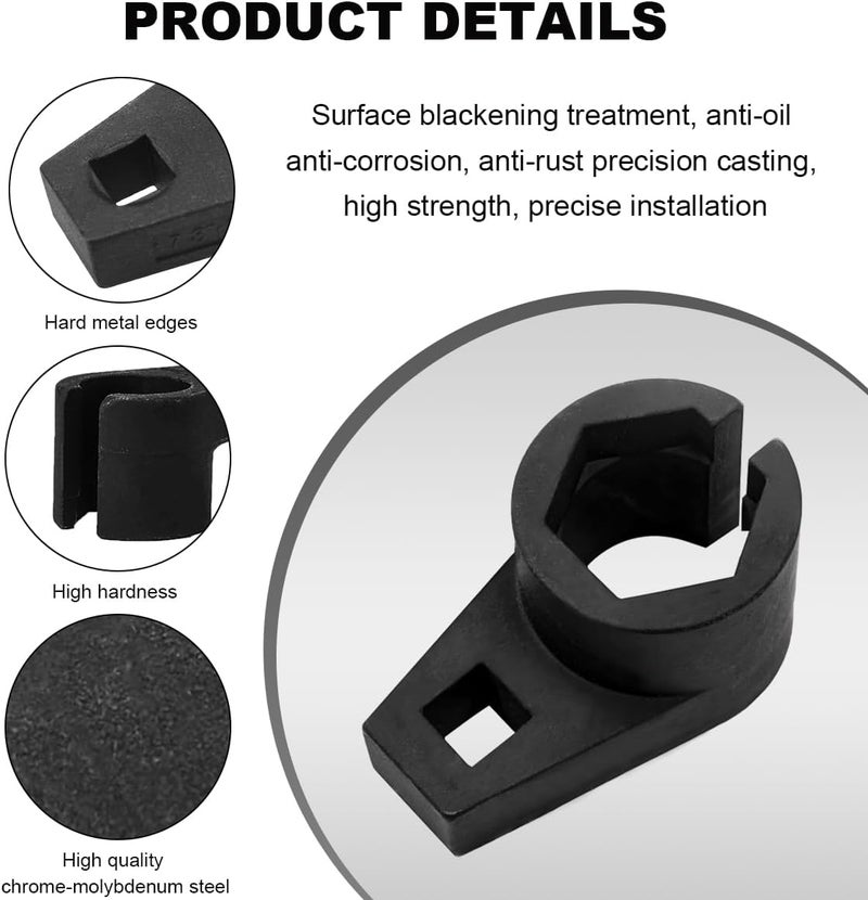 Wevdn Oxygen Sensor Socket, 3/8-Inch Drive by 7/8-Inch 22mm, Offset 6-Point, Automotive Oxygen Sensor Remover Tool - Image 4